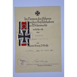 Set Iron Cross after Gefreiten Wilhelm Jordan.