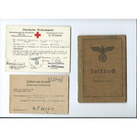 An Army Soldbuch Grenadier, Paramedic Certificate.