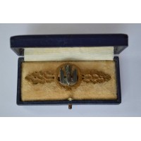 An Early Bronze Grade Luftwaffe Squadron Clasp for Bomber Pilots in its Original Case of Issue