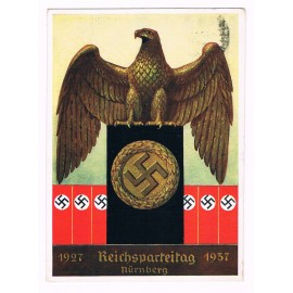 III. Reich - colored propaganda postcard - "Reichsparteitag Nürnberg 1937"