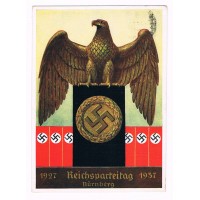 III. Reich - colored propaganda postcard - " Reichsparteitag Nürnberg 1937 "