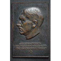 Bronze Tombac Plaque (v. Heinrich Moshage) Adolf Hitler