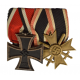 Two Medals Bar WWII - Iron Cross Second Class 1939 Ubergrosse called Little Brother and War Merit Cross.
