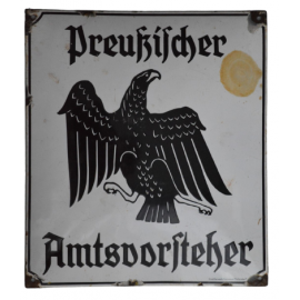 A Sign the enamel Prussian Government. Shield.