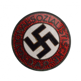NSDAP Party Badge marked RZM M1/128 maker Eugen Schmidhaussler Pforzheim.