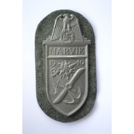An Army Issued Narvik Campaign Shield maker Wilhelm Deumer