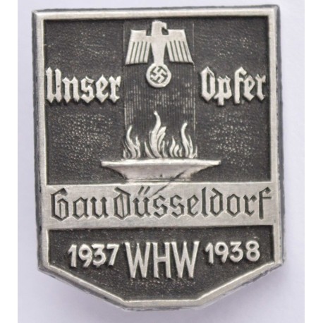 A 1937/38 WHW (Winter Relief Of The German People) Gau Düsseldorf Donation Badge