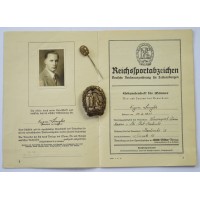 A set of  Sport Badge Bronze DRL and documents of one person.