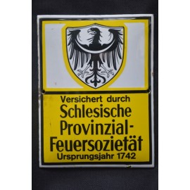  Enemal Sign, Plaque - Silesian Provincial Feuersozietät.