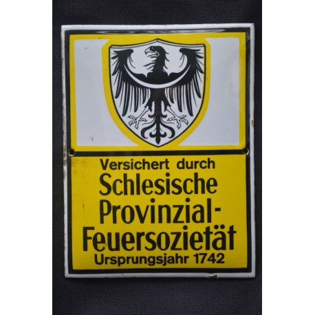  Enemal Sign - Silesian Provincial Feuersozietät.