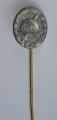 Wound Badge Silver stickpin 18 mm unmarked.