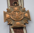 An NSDAP Long Service Award, 10 Year Service Cross marked 14 maker  L. Christian Lauer Nürnberg