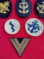 Five Second War Kriegsmarine Badges+ Rank Chevron.