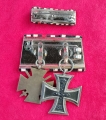 WWI Iron Cross marked KM, Hindenburg Cross for Combatants with Ribbon Bar