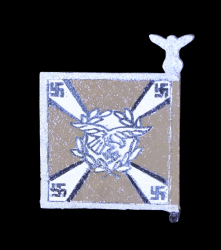 German Luftnachrichtentruppe (Luftwaffe airborne communications troops) Wooden Flag Tinnie