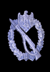 GERMAN INFANTRY ASSAULT BADGE E. FEDINAND WIEDMANN, ZINC.