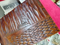 Wooden box with the image of U-Boot + 13 Kriegsmarine Photographs