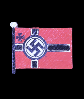 German Reichskriegsflagge - Kriegsmarine Wooden Flag Tinnie
