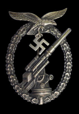 Luftwaffe Flak Badge – Tombac With Ball Hinge