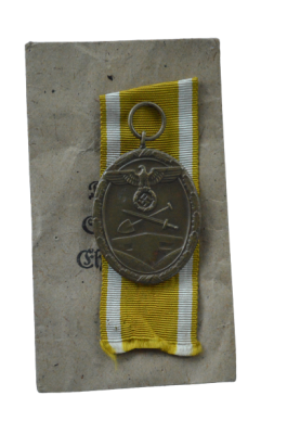A West Wall Campaign Medal with enwelope maker Carl Poellath, Schrobenhausen.