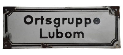 A Sign the enamel NSDAP Ortsgruppe Lubom.