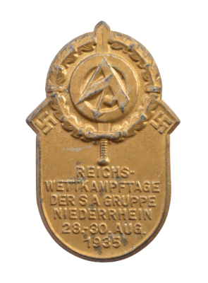 A 1935 SA Group Niederrhein National Championships Badge