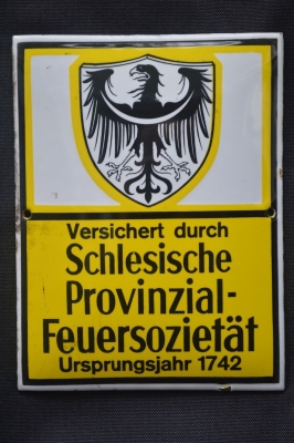  Enemal Sign, Plaque - Silesian Provincial Feuersozietät.