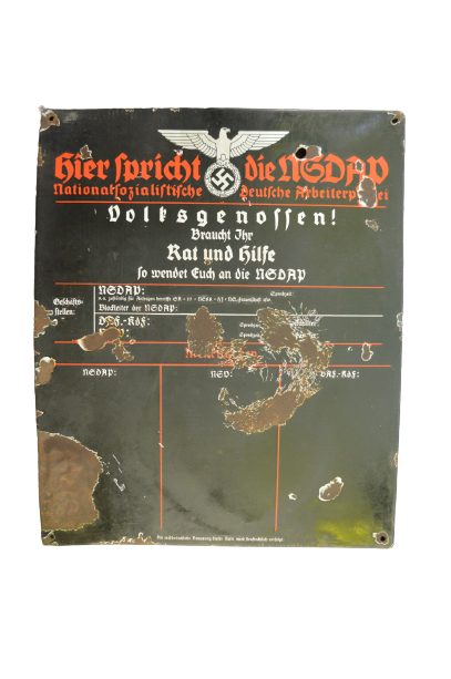 Germany, NSDAP. A Party Announcement Sign, C.1938 | MedalsMilitary