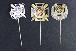 A Marine; a 10 and a 25 Year Veteran's Membership Stickpins By Gante