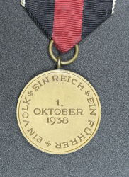 An Entry Into The Sudetenland Commemorative Medal In Its Original Paper Packet Of Issue By Eugen Schmidthaussler, Pforzheim