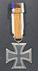 Iron Cross Second Class 1939 unmarked "65" maker Klein & Qenzer Idar-Oberstein with rare early long orange coloured ribbon.