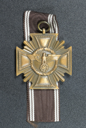 An NSDAP Long Service Award, 10 Year Service Cross marked 14 maker L. Christian Lauer Nürnberg.