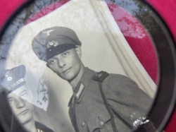 Two photos of a Kriegsmarine soldier with a soldier of the ,,Küsten-Artillerie" coastal artillery and a Luftwaffe soldier