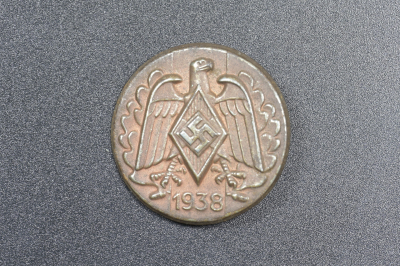German Hitler Youth 1938 Day Badge Tinnie