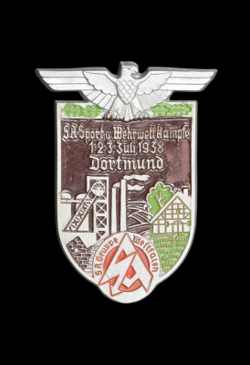 A 1938 Dortmund SA Sport And Defence Competition Badge By Richard Sieper & Söhne.