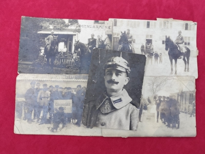 Five original photographs of the field gendarmerie "Feldgendarmerie" World War I.